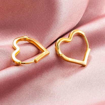 HEART HOOP EARRINGS (PAIR)